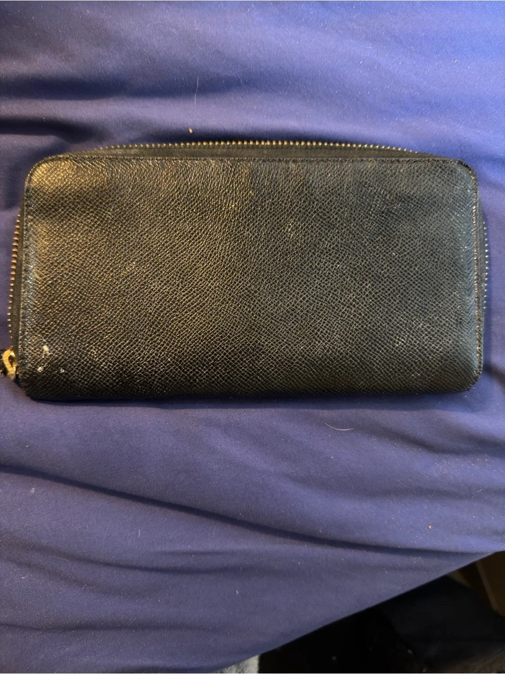 Coach Black Zip Wallet with Exterior Card Pocket and Gold Logo